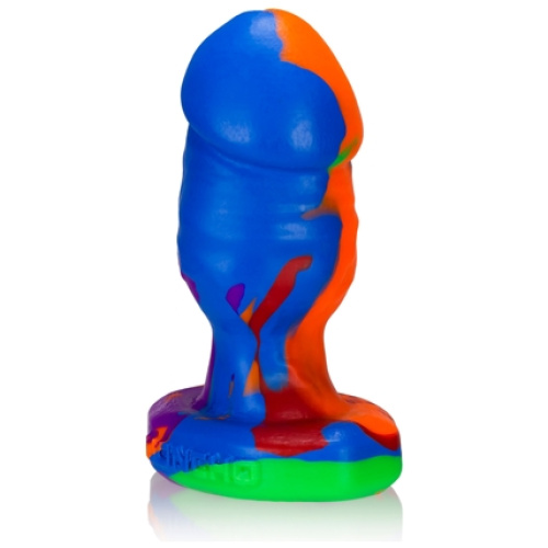 Honcho-1 Small Stumpy Dick Shape Buttplug - Rainbow