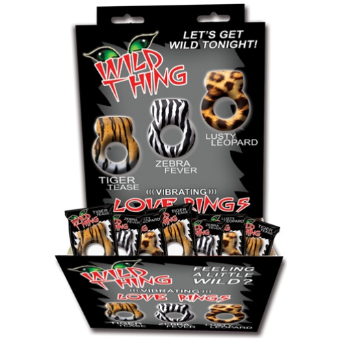 Wild Things Animal Rings - 24 Piece Display - Assorted