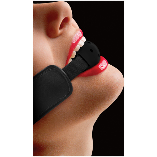 Brace Ball Gag W / Stretchable Strap - Black