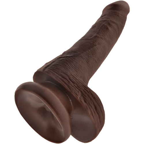 King Cock 6 Inch Cock With Balls - Brown