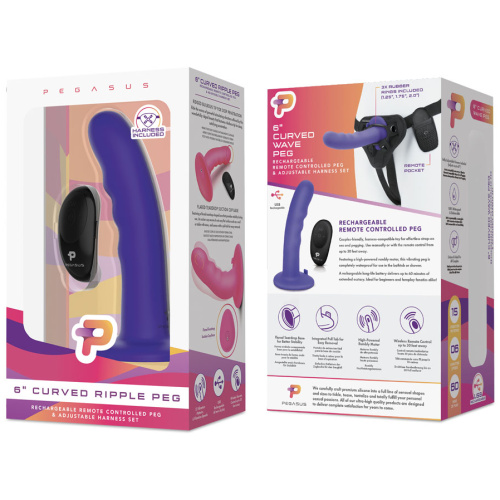 Pegasus 6 Inch Curved Wave Peg - Purple