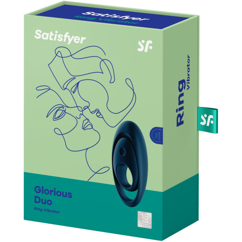 Glorious Duo Ring Vibrator - Dark Blue