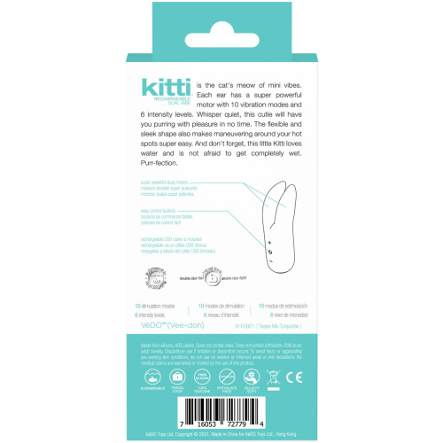 Kitti Rechargeable Dual Vibe - Tease Me Turquoise