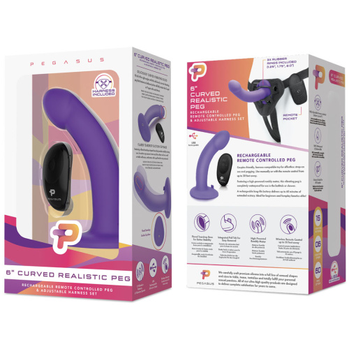 Pegasus 6 Inch Curved Realistic Peg - Purple