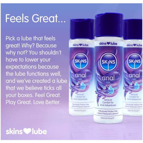 Skins Anal Hybrid Silicone and Water Based Lubricant 4.4 Fl Oz