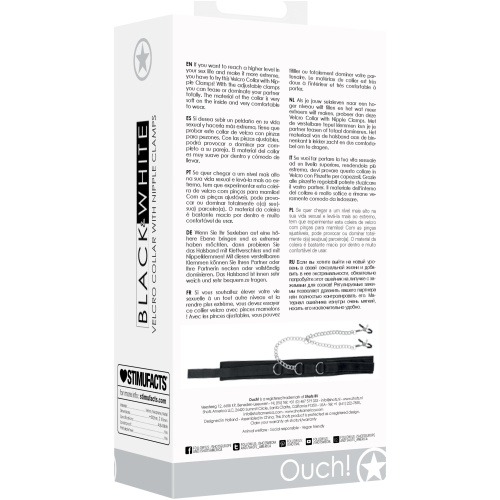 Velcro Collar With Nipple Clamps - Black