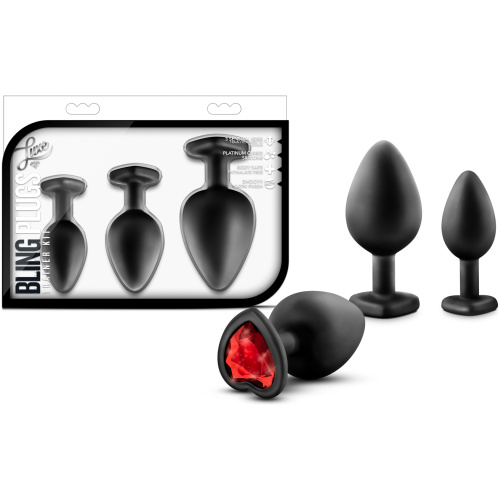 Luxe - Bling Plugs Training Kit - Black With Red Gems