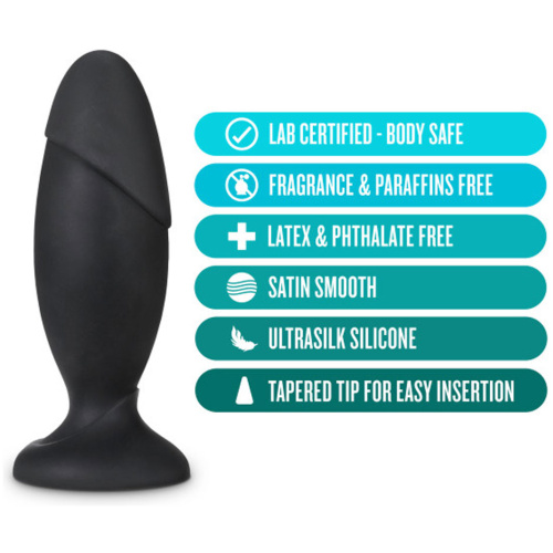 Anal Adventures - Platinum - Silicone Rocket Plug - Black