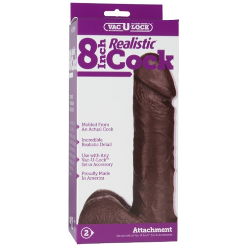 Vac-U-Lock 8 Inch Realistic Cock - Black