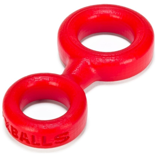 8 Ball Cockring With Attached Ball Ring  Ox Balls - Red