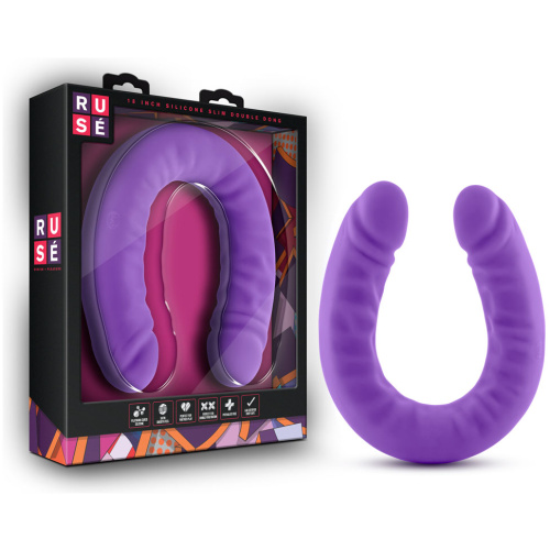 Ruse - 18 Inch Silicone Slim Double Dong - Purple