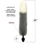 Foxy Fox Tail Silicone Butt Plug - Grey