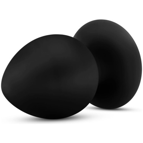 Anal Adventures - Platinum - Silicone Anal Stout Plug - Large - Black