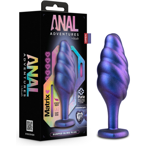 Anal Adventures Matrix - Bumped Bling Plug - Sapphire