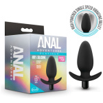 Anal Adventures - Platinum - Silicone Saddle  Plug - Black