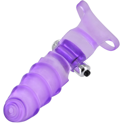Double Finger Banger Vibrating G-Spot Glove - Purple