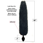 Foxy Fox Tail Silicone Butt Plug - Black
