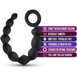 Anal Adventures Platinum - Silicone Beginner Anal  Beads - Black