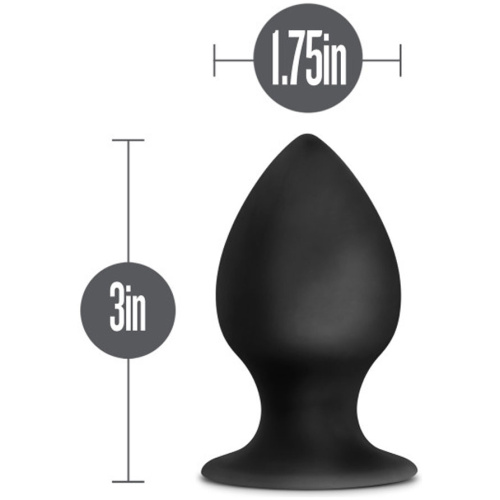 Anal Adventures - Platinum - Silicone Anal Stout Plug - Medium - Black