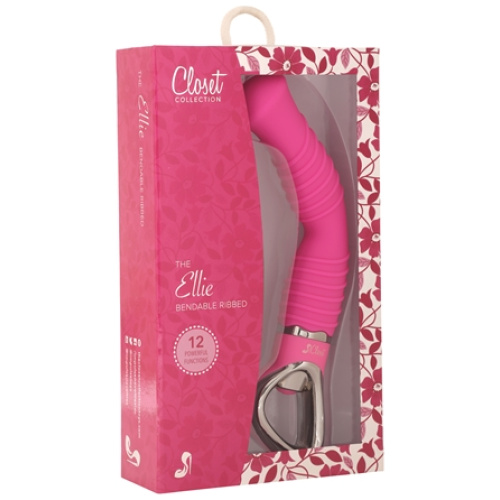 Ellie G Bendable Vibrator Ribbed - Pink