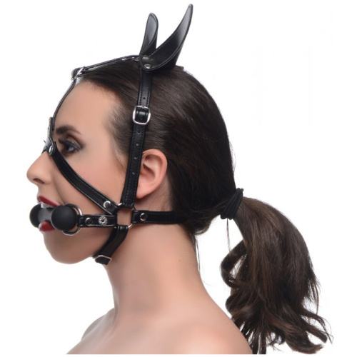 Dark Horse Pony Head Harness With Silicone Bit