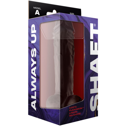 Shaft - Model a 10.5 Inch Liquid Silicone Dong With Balls - Mahogany