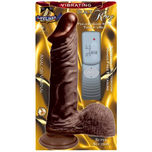 Lifelike Vibrating Black King 9"