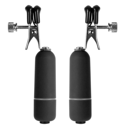 Vibrating Nipple Clamps - Black