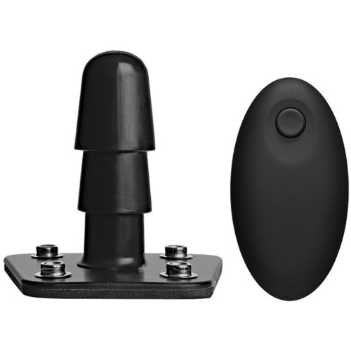 Vac-U-Lock - Supreme Harness With Vibrating Plug - Black