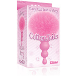 The 9's Cottontails Silicone Bunny Tail Butt Plug  - Beaded Pink