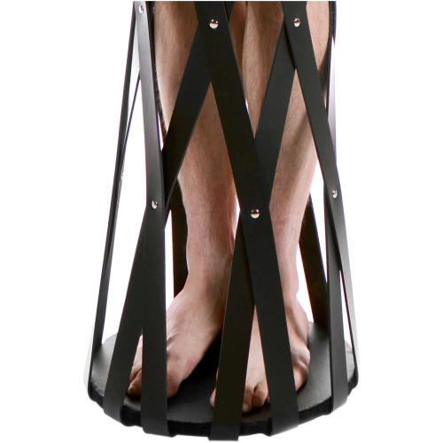 Hanging Rubber Strap Cage - Black