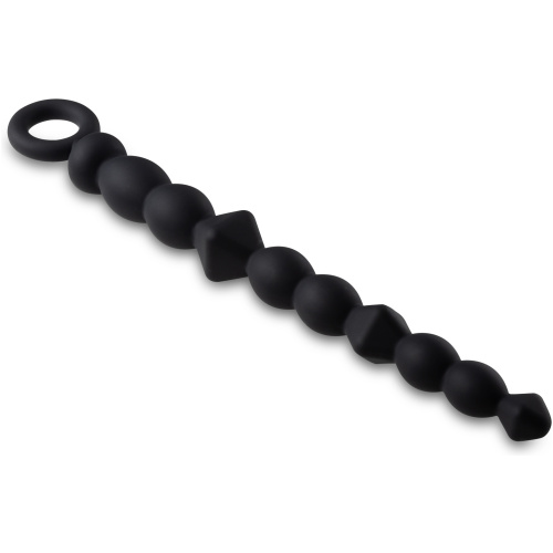 Anal Adventures Platinum - Silicone Beginner Anal Beads - Black