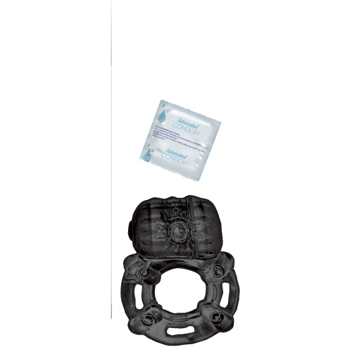 Vibrating Ring Black Pulsating Erection Keeper - Black