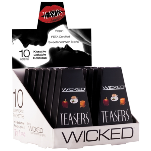 Teasers - 12 Piece Display - Each Containing 10 Lubricant Packettes