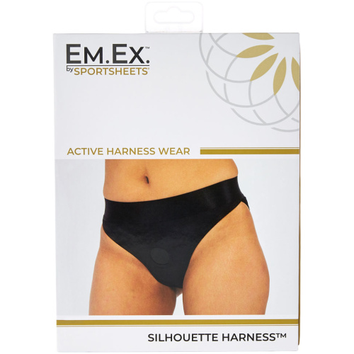 Em. Ex. Active Harness Wear Crotchless Silhouette - Black - Small