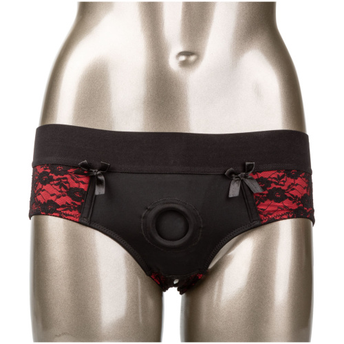 Scandal Crotchless Pegging Panty Set - S/m