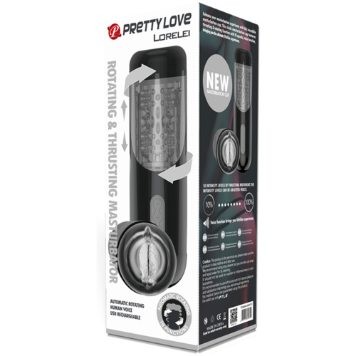 Pretty Love Lorelei Rotating and Thrusting Masturbator - Black