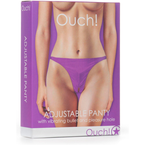 Adjustable Vibrating Panty With Bullet and Pleasure Hole - Purple
