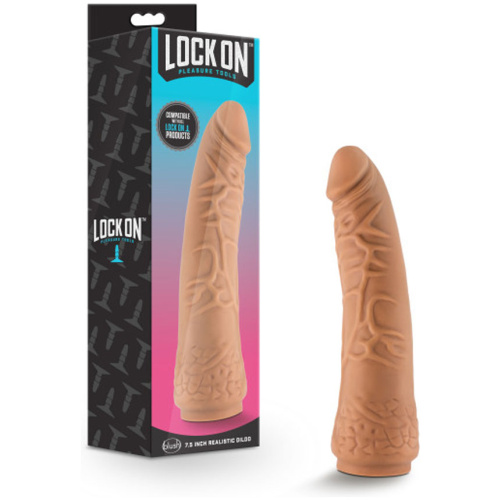 Lock on - 7.5 Inch Realistic Lock on Dildo - Mocha