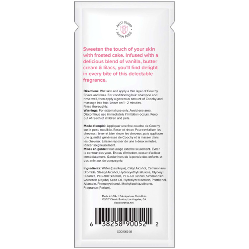 Coochy Shave Cream - Frosted Cake - 15 ml Foils 24 Count Display