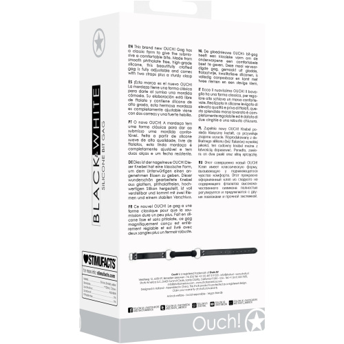 Silicone Bit Gag With Adjustable Bonded Leather Straps - Black