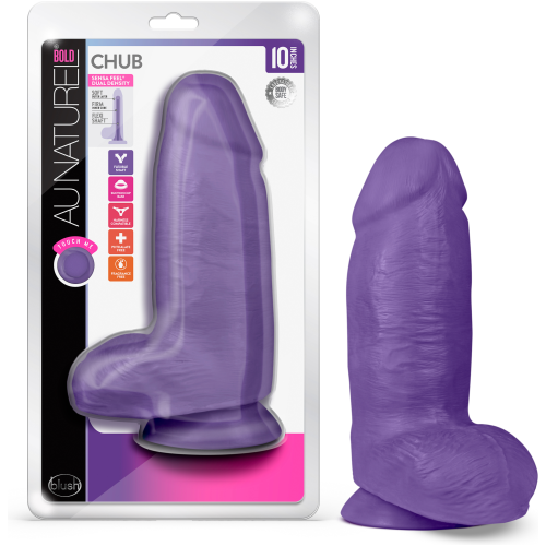 Au Naturel - Bold - Chub - 10 Inch Dildo - Purple