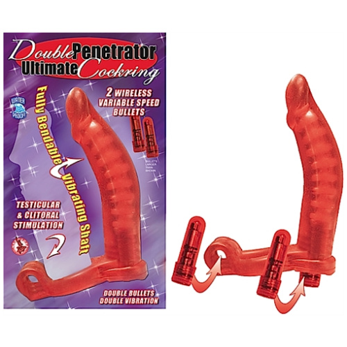 Double Penetrator Ultimate Cockring - Red
