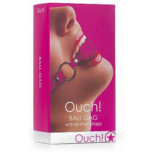 Ball Gag With Leather Straps - Pink