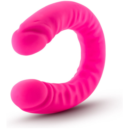 Ruse - 18 Inch Silicone Slim Double Dong - Hot Pink