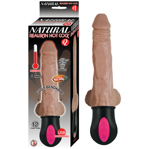 Natural Realskin Hot Cock #2 - With Balls - Brown