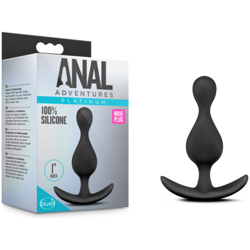 Anal Adventures - Platinum - Wave Plug - Black