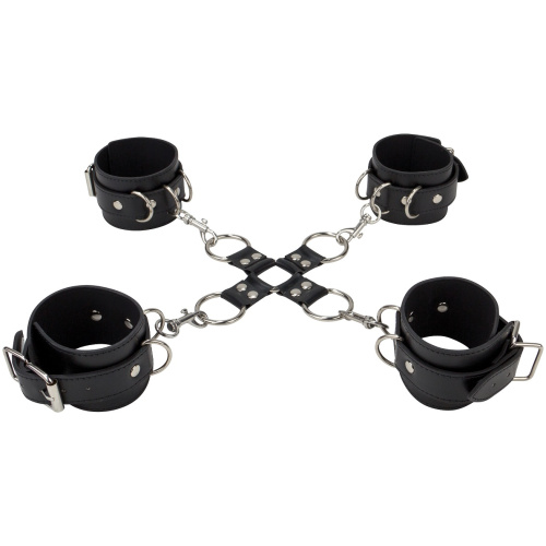 Leather Hand and Legcuffs - Black