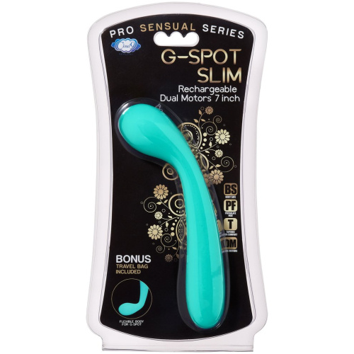 Cloud 9 Novelties G-Spot Slim 7 Inch Flexible Body Vibrator - Teal