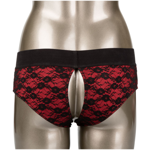 Scandal Crotchless Pegging Panty Set - S/m